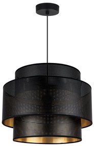 Závesné svietidlo Asti, 1x čierne PVC tienidlo, (fi 35cm), g