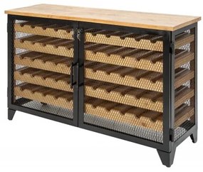 Vitrína na víno Winebar 127 cm prírodná - borovica