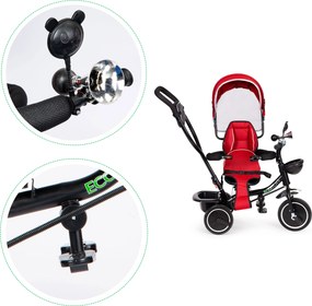ECOTOYS trojkolka pre deti 1–4 roky, otočné sedadlo 360°, skladacia strieška, s rukoväťou