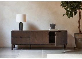 Tmavohnedý TV stolík v dekore duba 160x55 cm Arun – Unique Furniture