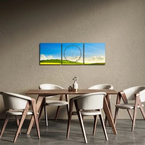 Obraz - Jarné nebo (s hodinami) (90x30 cm)