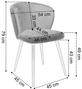 KROSBY menčestrové kreslo sivé