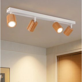 Brilagi - Bodové svietidlo MODERN WOOD 4xGU10/8W/230V drevo/biela