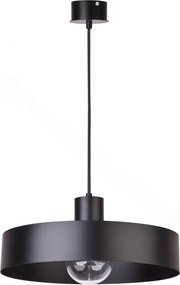 SIGMA Závesné industriálne osvetlenie RIF, 1xE27, 60W, 35cm, okrúhle, čierne