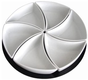 Sada misiek s podnosom TORO 6 ks keramika/drevo