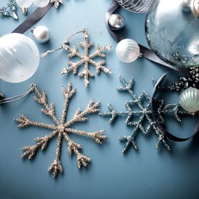 Vianočná ozdoba DIAME strieborná snehová vločka 710490