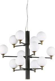 Ideal Lux - LED Luster na lanku COPERNICO 12xG9/3W/230V pr. 71 cm čierna