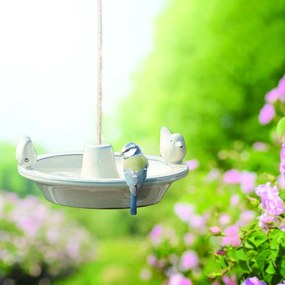 Závesné napájadlo pre vtáky Mia, 30x10 cm, keramika, biela