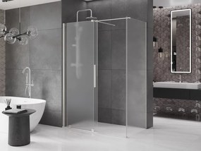 Mexen Velar, sprchový kút s posuvnými dverami 140 x 80 cm, 8mm sklo námraza, brúsená oceľ, 871-140-080-31-97