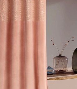 Elegantný lososový zatemňujúci záves so striebornými kruhmi 140x280 cm