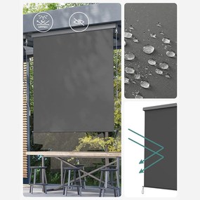 Zvislá markíza pre exteriér vodotesná 1,4 m x 2,5 m, šedá