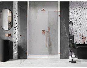 Mexen Lunar-B, L výklopné ľavé sprchové dvere 140 cm, 8mm číre sklo, ružové zlato profil, 832SL-140-050-60-00-L