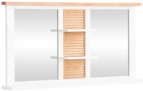 furniture-nabytek.cz - Masívne kúpeľňové zrkadlo Capera z borovice, lakované, biele/hnedé – 140×70 cm