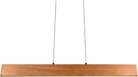 LED závesné svietidlo v prírodnej farbe s dreveným tienidlom Edgewood – Trio