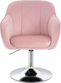 LuxuryForm DESIGN Stolička AVOLA VELUR na striebornom tanieri - svetlo ružová