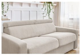 Krémová menčestrová rozkladacia pohovka 215 cm Monaco – Bobochic Paris