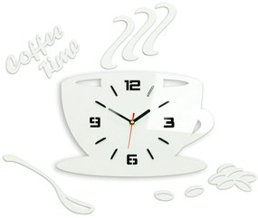 Nástenné hodiny Coffee biele