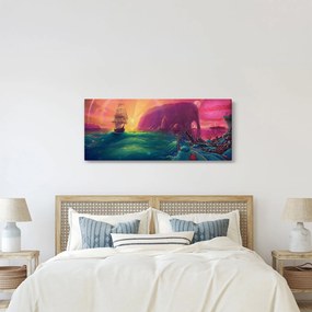 Obraz - Olejomaľba, Plavba do fantastickej ríše (120x50 cm)