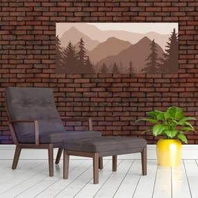 Obraz - Hnedé pohorie N⁰2 (120x50 cm)