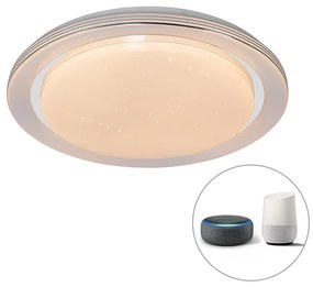 Inteligentné stropné svietidlo biele 48 cm vrátane LED a stmievača RGB - Jochem