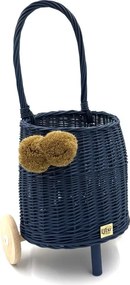 Prútený košík s rúčkou – detský tmavo modrý | Ručne vyrobený košík pre deti