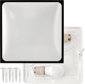 ECOLIGHT LED stropné svietidlo 2xE27 štvorcové čierne