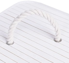 Rohový kôš na bielizeň 60 l bambusový biely