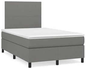Boxspring posteľ s matracom, tmavosivá 120x190 cm, látka 3269868