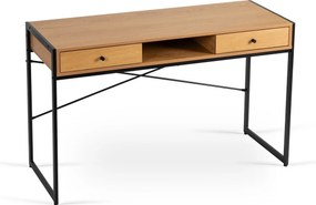 Písací stôl so zásuvkami Rex 123 cm dub Craft zlatý/čierny