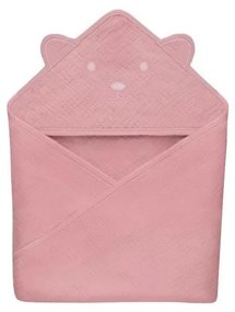 Lionelo - Detská mušelínová osuška s kapucňou Pink Baby