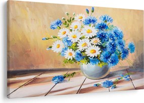 Maľovaný obraz vázy kvetín (90x60 cm)