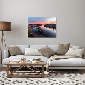 Sklenený obraz nočnej Prahy (70x50 cm)