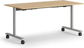 Mobilný stôl MATCH, 160x80 cm, sivá podnož, buk