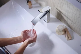 Hansgrohe Tecturis E, páková umývadlová batéria 110 EcoSmart+ s odtokovou garnitúrou, chrómová, HAN-73010000