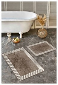 Taupe zamatové kúpeľňové predložky v súprave 2 ks 60x100 cm – Mila Home