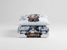 Obliečky z mikrosaténu JOLLY GNOME biele + obliečka na vankúšik 45 x 45 cm zadarmo Rozmer obliečky: 70 x 90 cm | 140 x 200 cm