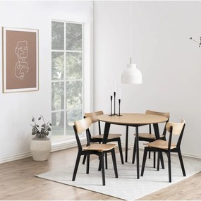 Čierna/v prírodnej farbe jedálenská stolička v dekore duba Roxby – Actona