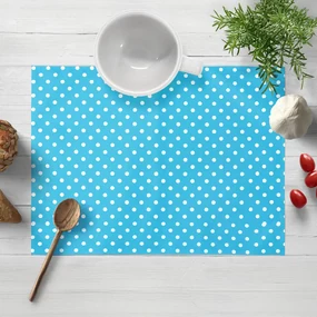 Biante Bavlnené prestieranie na stôl Sandra SA-135 Biele bodky na modrom 35x45 cm