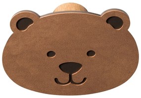 Hnedý nástenný oceľový háčik Bear Dot Nupo – LIND DNA