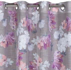 Dekorstudio Dekoračný etamínový záves SHERRY s kvetinovým motívom 140x250cm
