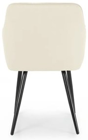 Sada dvoch jedálenských stoličiek DIAMANT zamatové, krémové / čierne nohy (2 ks)