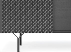 Skrinka so zásuvkami Raven, čierna