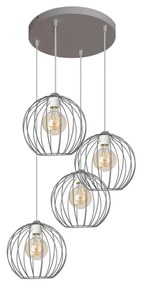Helam Luster na lanku MERCURE 4xE27/15W/230V šedá W-KD 1388/4 GR