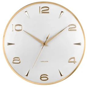 Dizajnové nástenné hodiny Karlsson 6017WH biele,priemer 40 cm
