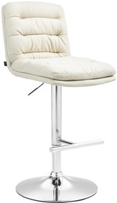 Barová stolička Damar - látka, chróm rám - krémová
