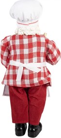 Červená vianočná dekorácia figúrka Santa Claus cukrár - 22*19*45 cm