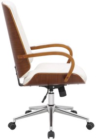 Design-Shop Kancelárska stolička Yankton - Orech / Biela