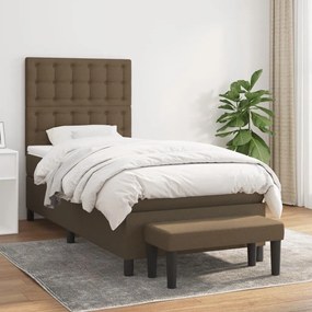 Boxspring posteľ s matracom tmavohnedá 90x190 cm látka 3136880