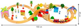 ECOTOYS Drevená vláčiková dráha 74 dielov