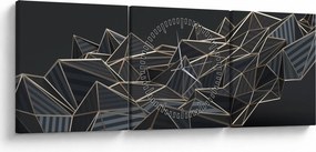 Obraz abstrakcie (s hodinami) (90x30 cm)